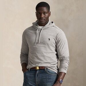 Ralph Lauren Men's Jersey Hooded T-Shirt - Grey Size XXL see measurements